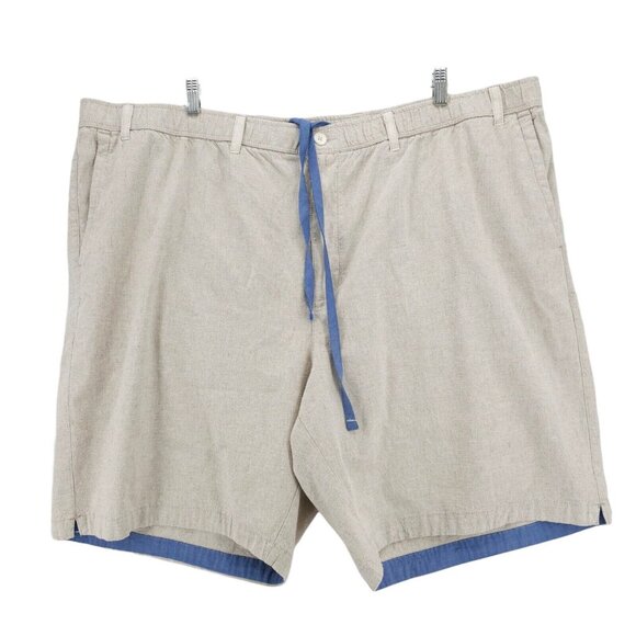 TOMMY BAHAMA Linen Blend Shorts Natural Beige Woven Elastic Waist 4XLB - Picture 1 of 6